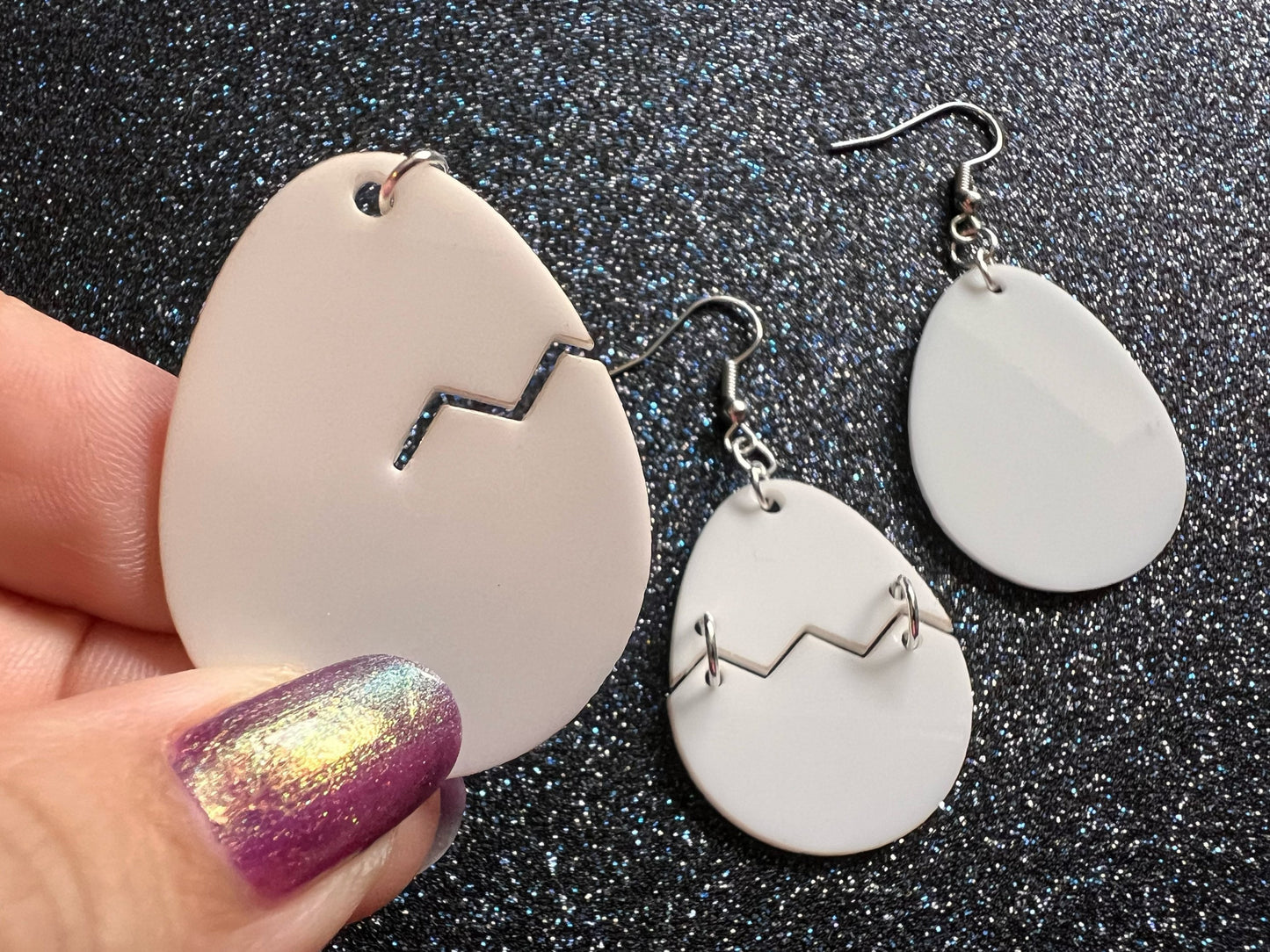 Egg Earrings: Laser Cut Acrylic Eggs, Cracked Eggs, Hatching Eggs, Bird Egg, Food Earrings, Best Gifts for Her/Him/Them