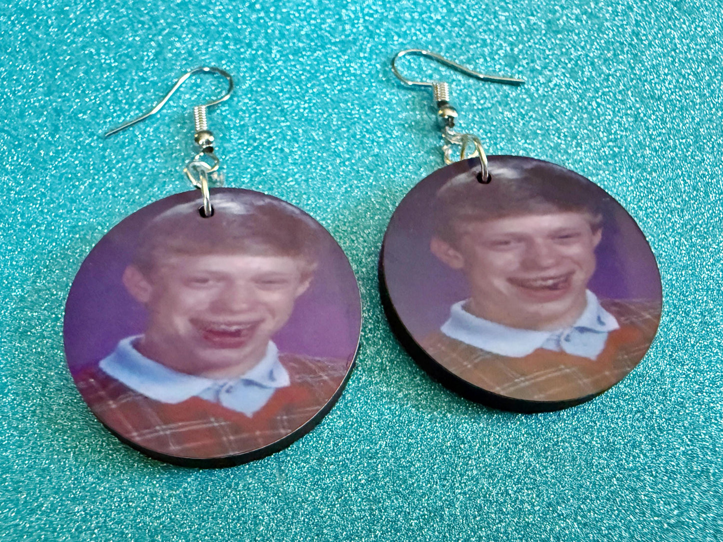 This is Fine Earrings: Laser Cut Acrylic Meme Earrings, Dog & Fire Memes, Novelty, Pop Culture, Green Earrings, Best Gifts for Her/Him/Them