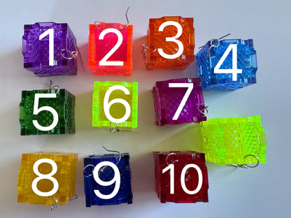 3D Crate Earrings: Laser Cut Acrylic Crates, Novelty Earrings, Unique, Moving, Storage, Neon Crates, Miniature, Best Gifts for Her/Him/Them