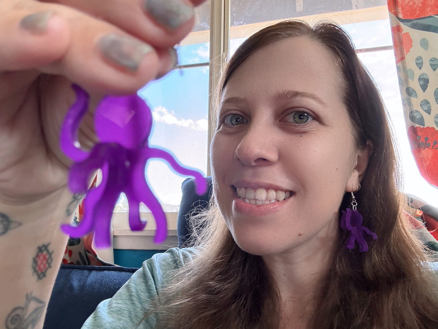 3D Octopus Earrings: Laser Cut Acrylic Octopuses, Aquarium Fish, Ocean Creatures, Tropical Animals, Octopi, Best Gifts for Her/Him/Them