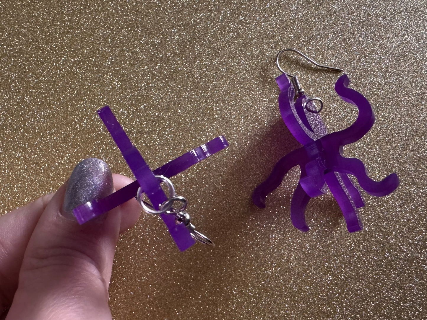 3D Octopus Earrings: Laser Cut Acrylic Octopuses, Aquarium Fish, Ocean Creatures, Tropical Animals, Octopi, Best Gifts for Her/Him/Them