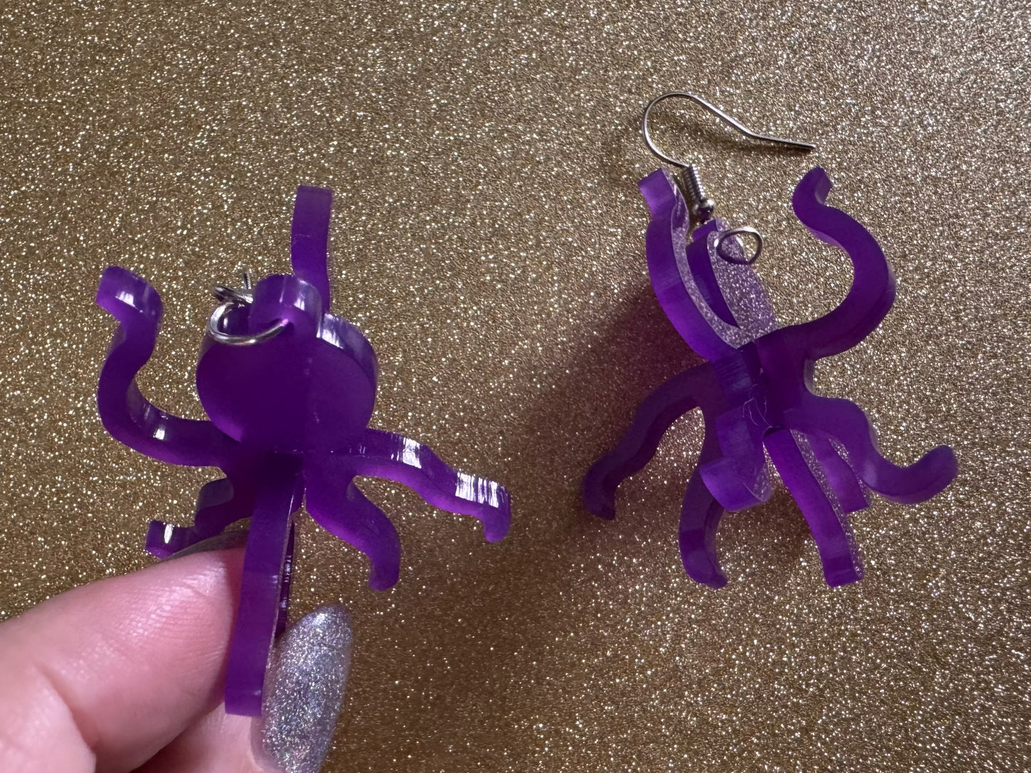 3D Octopus Earrings: Laser Cut Acrylic Octopuses, Aquarium Fish, Ocean Creatures, Tropical Animals, Octopi, Best Gifts for Her/Him/Them
