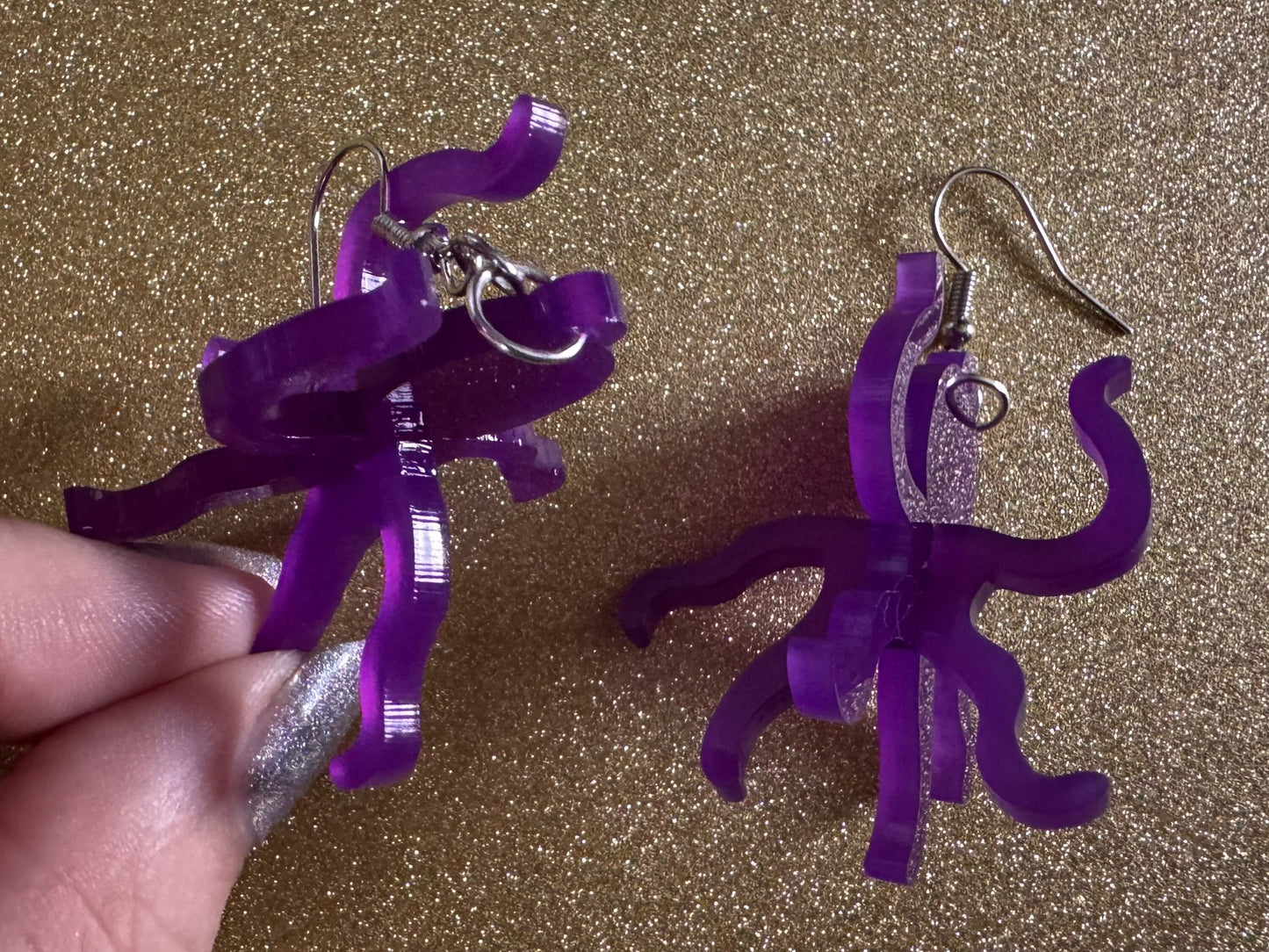 3D Octopus Earrings: Laser Cut Acrylic Octopuses, Aquarium Fish, Ocean Creatures, Tropical Animals, Octopi, Best Gifts for Her/Him/Them