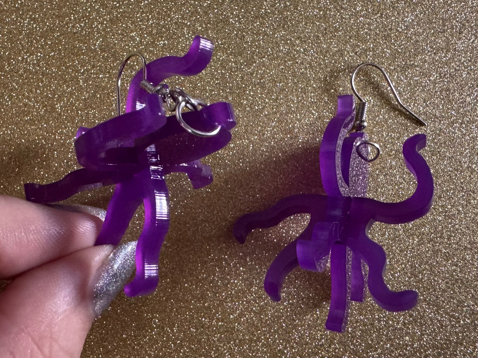 3D Octopus Earrings: Laser Cut Acrylic Octopuses, Aquarium Fish, Ocean Creatures, Tropical Animals, Octopi, Best Gifts for Her/Him/Them