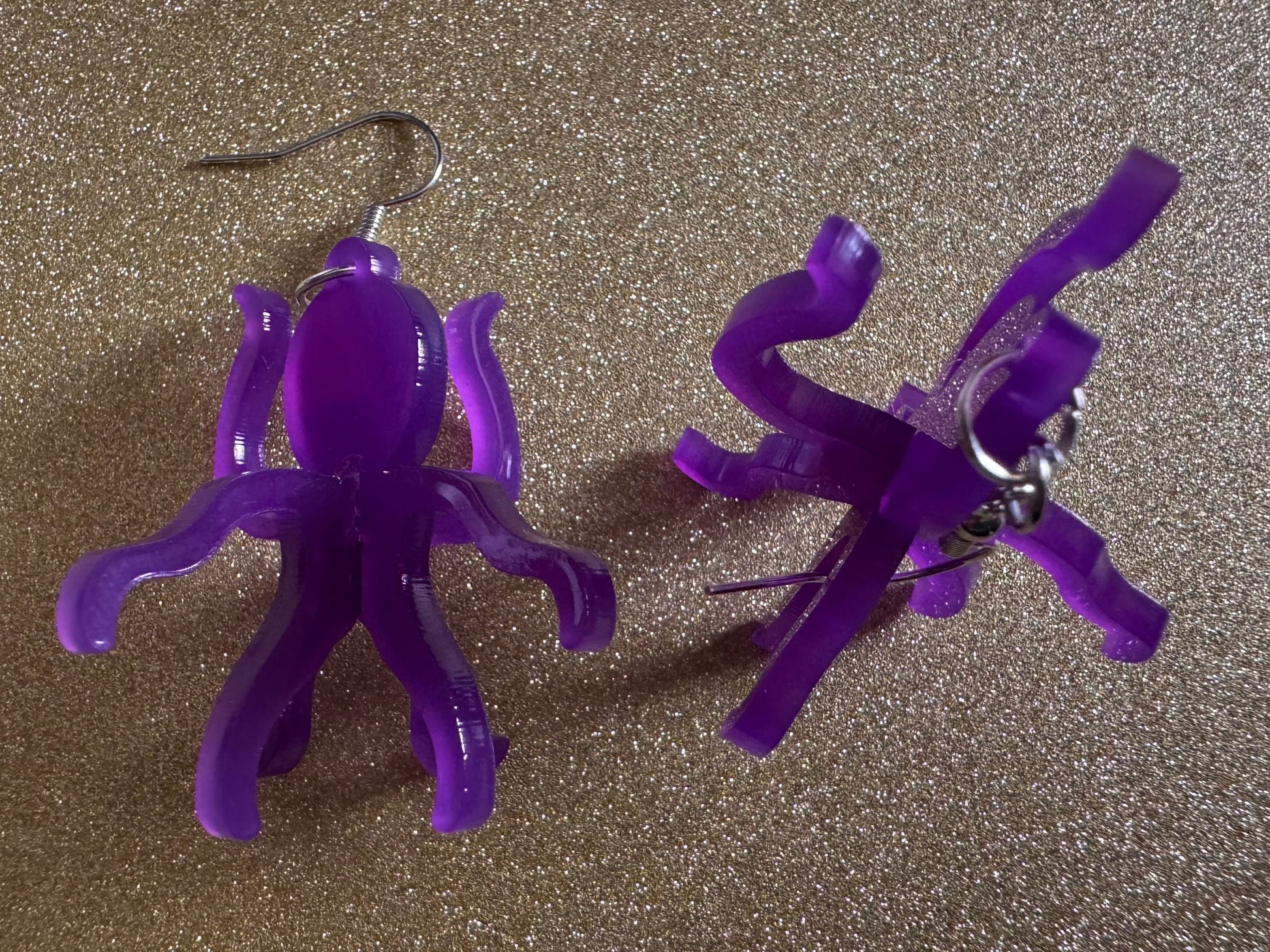 3D Octopus Earrings: Laser Cut Acrylic Octopuses, Aquarium Fish, Ocean Creatures, Tropical Animals, Octopi, Best Gifts for Her/Him/Them