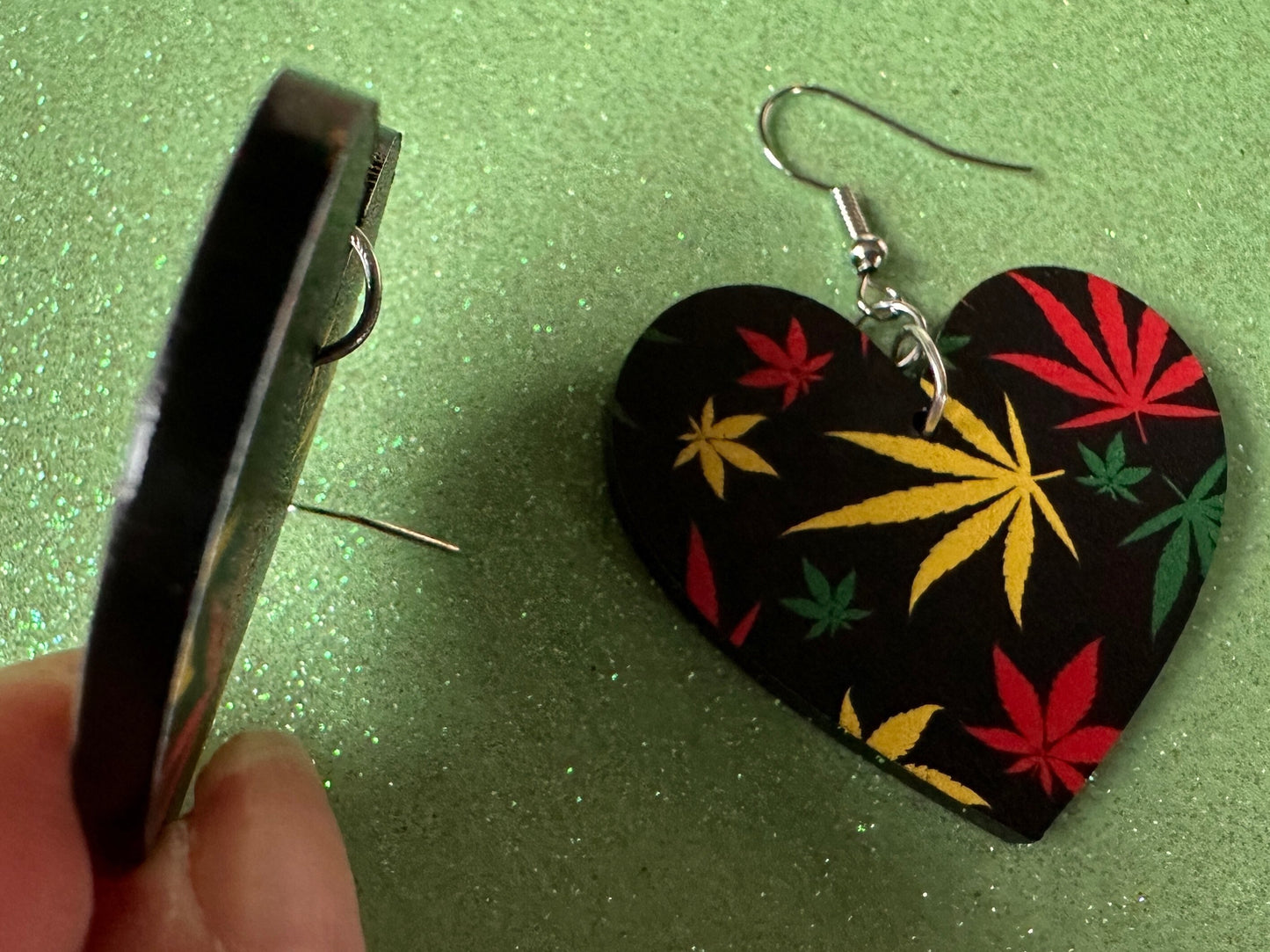 420 Leaf Earrings: Laser Cut Acrylic Leaves, Green Earrings, Plants, 420, Pot, Gag Gift, Novelty, Best Gifts for Her/Him/Them