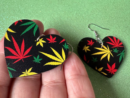 420 Leaf Earrings: Laser Cut Acrylic Leaves, Green Earrings, Plants, 420, Pot, Gag Gift, Novelty, Best Gifts for Her/Him/Them