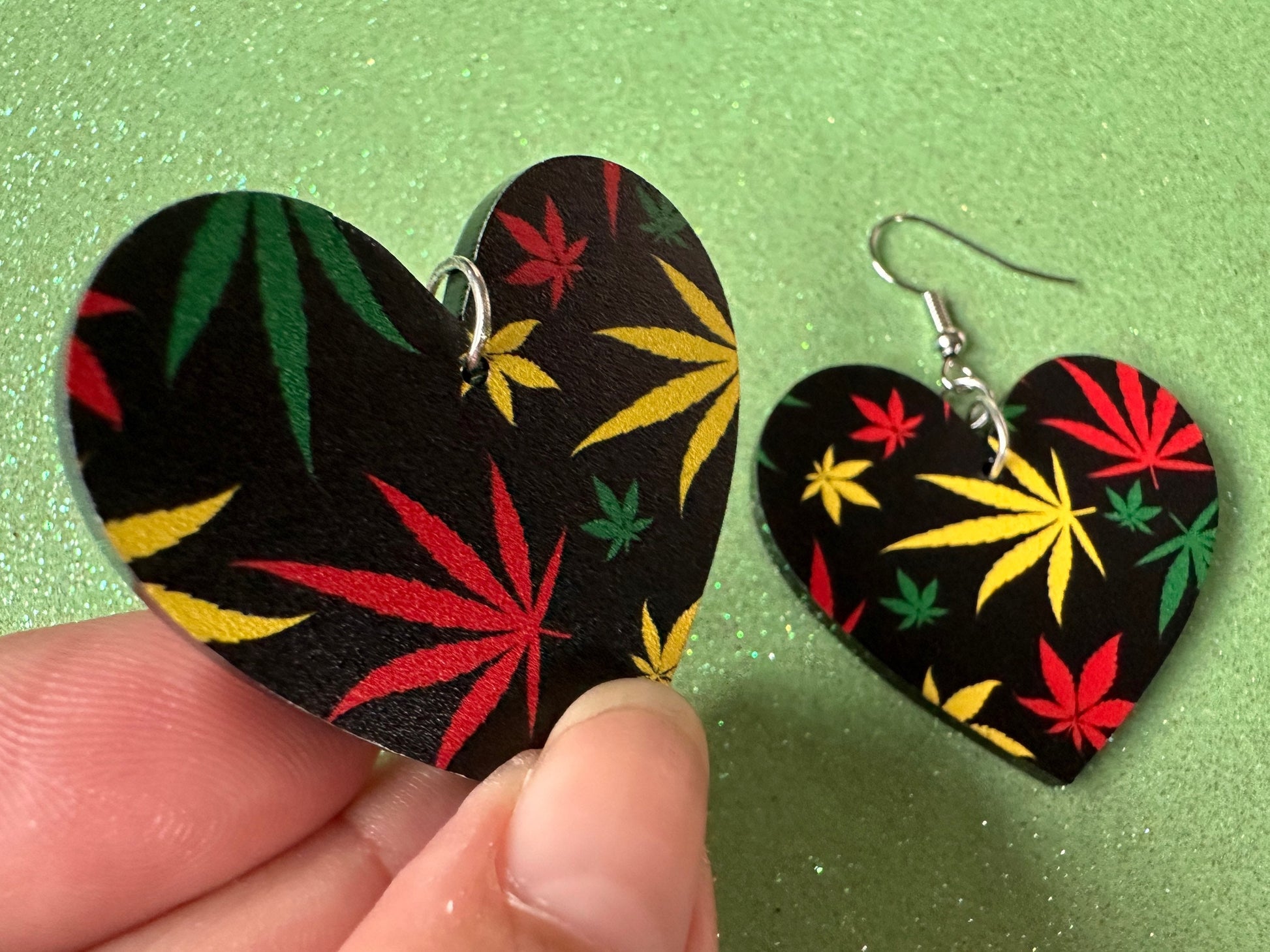 420 Leaf Earrings: Laser Cut Acrylic Leaves, Green Earrings, Plants, 420, Pot, Gag Gift, Novelty, Best Gifts for Her/Him/Them