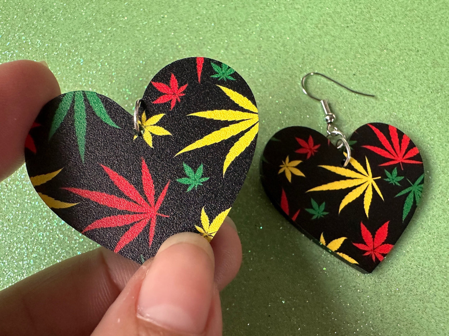 420 Leaf Earrings: Laser Cut Acrylic Leaves, Green Earrings, Plants, 420, Pot, Gag Gift, Novelty, Best Gifts for Her/Him/Them