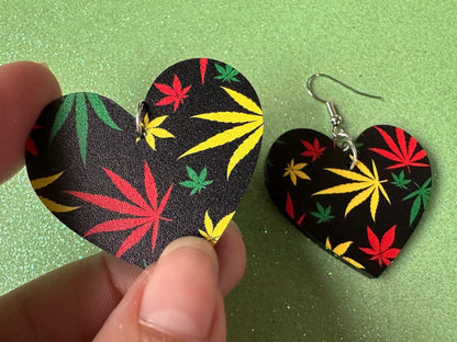 420 Leaf Earrings: Laser Cut Acrylic Leaves, Green Earrings, Plants, 420, Pot, Gag Gift, Novelty, Best Gifts for Her/Him/Them