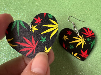 420 Leaf Earrings: Laser Cut Acrylic Leaves, Green Earrings, Plants, 420, Pot, Gag Gift, Novelty, Best Gifts for Her/Him/Them