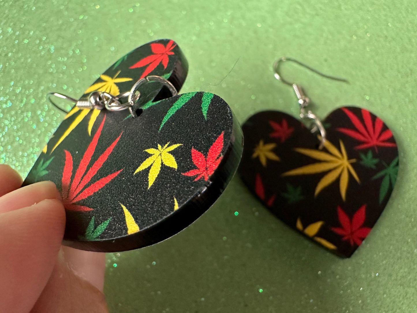 420 Leaf Earrings: Laser Cut Acrylic Leaves, Green Earrings, Plants, 420, Pot, Gag Gift, Novelty, Best Gifts for Her/Him/Them