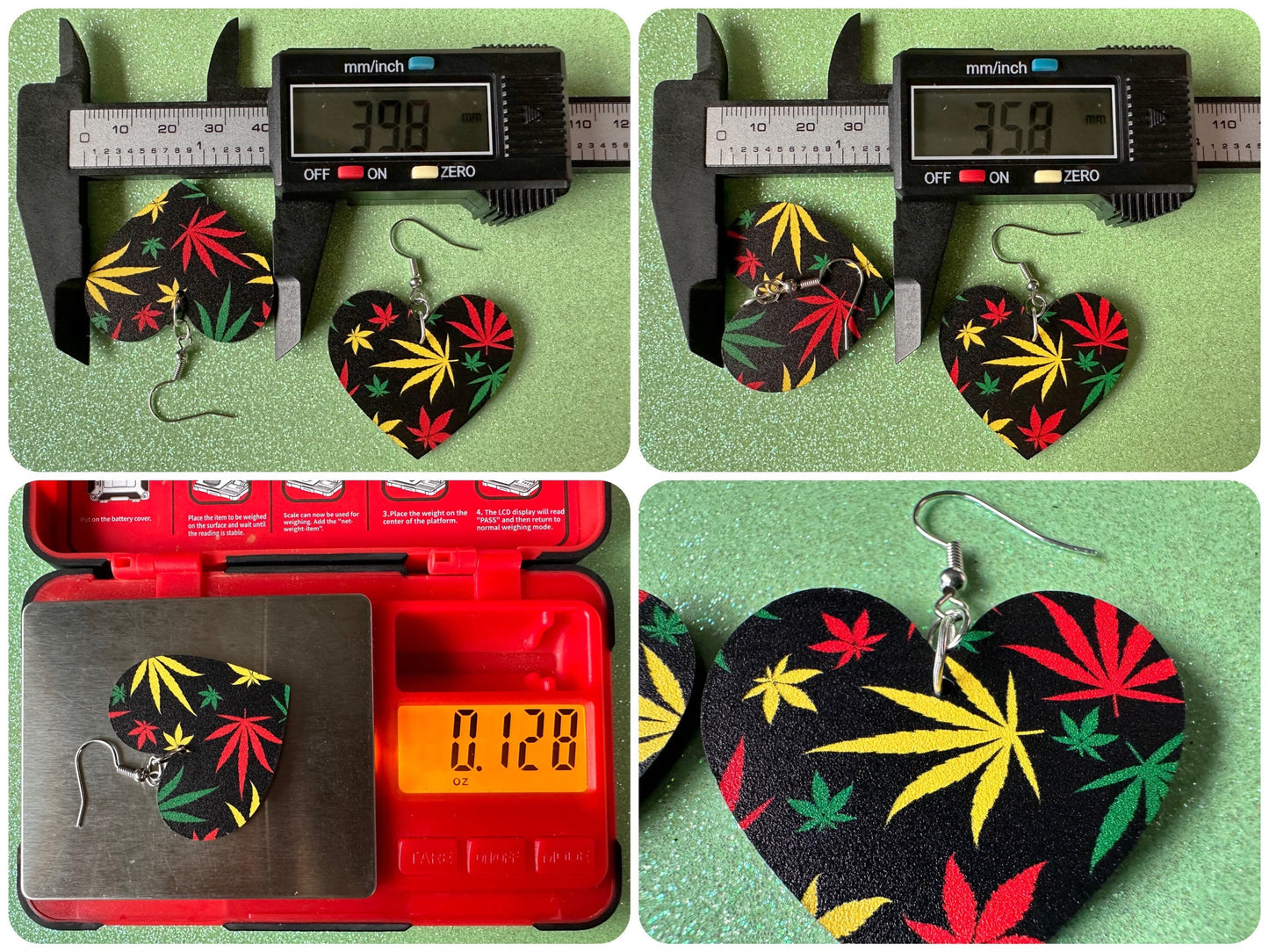 420 Leaf Earrings: Laser Cut Acrylic Leaves, Green Earrings, Plants, 420, Pot, Gag Gift, Novelty, Best Gifts for Her/Him/Them