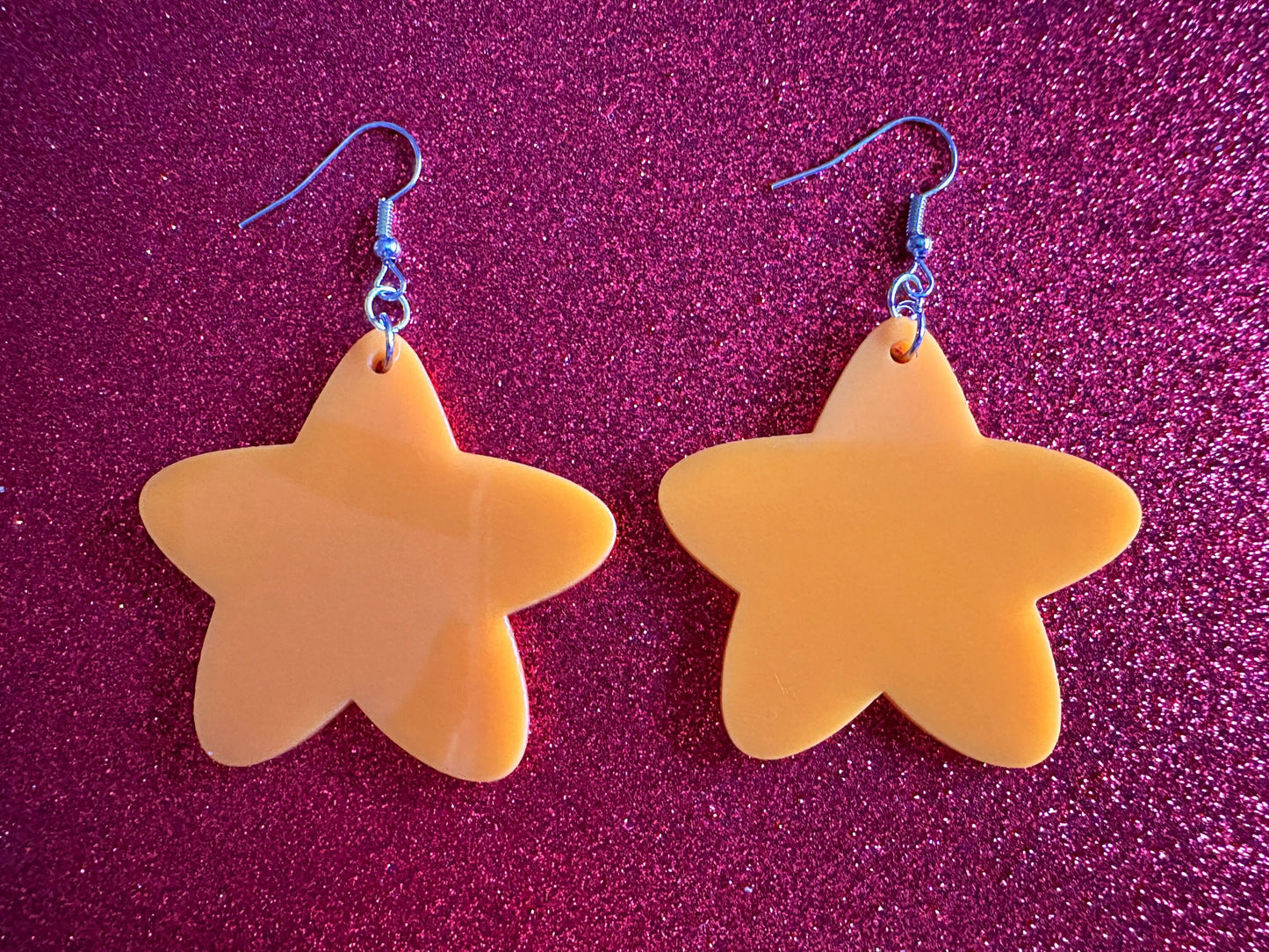 5 Point Star Earrings: Laser Cut Acrylic Stars, Night Sky, Dangle Stars, Xmas, Christmas Tree Topper, Christmas Star, Gifts for Her/Him/Them
