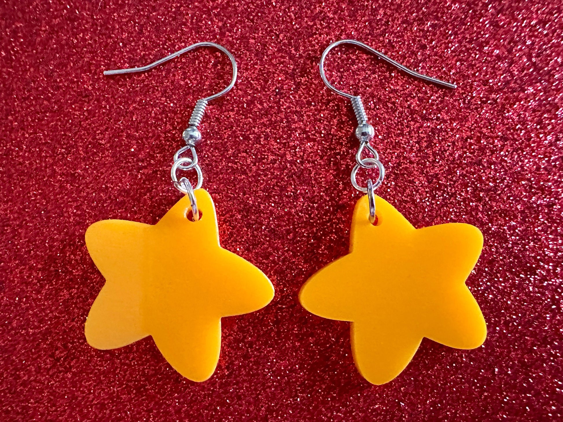 5 Point Star Earrings: Laser Cut Acrylic Stars, Night Sky, Dangle Stars, Xmas, Christmas Tree Topper, Christmas Star, Gifts for Her/Him/Them