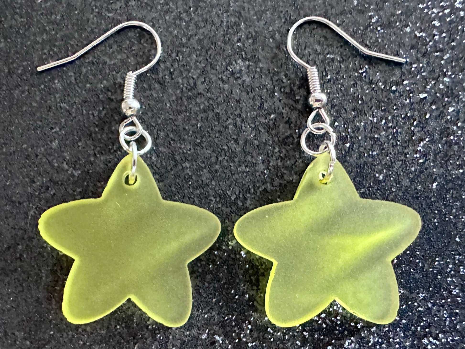 5 Point Star Earrings: Laser Cut Acrylic Stars, Night Sky, Dangle Stars, Xmas, Christmas Tree Topper, Christmas Star, Gifts for Her/Him/Them