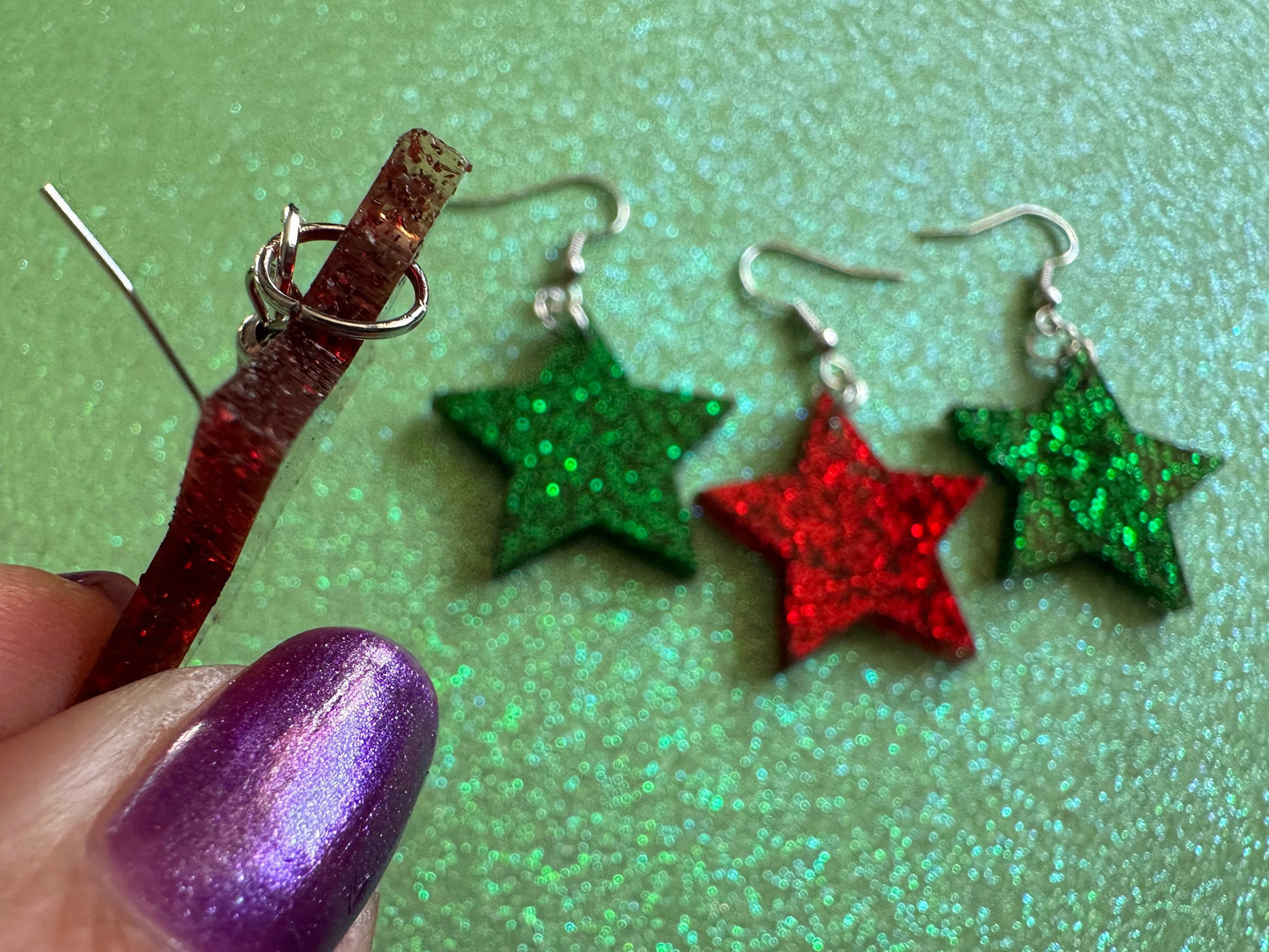 5 Point Star Earrings: Laser Cut Acrylic Stars, Night Sky, Dangle Stars, Xmas, Christmas Tree Topper, Christmas Star, Gifts for Her/Him/Them