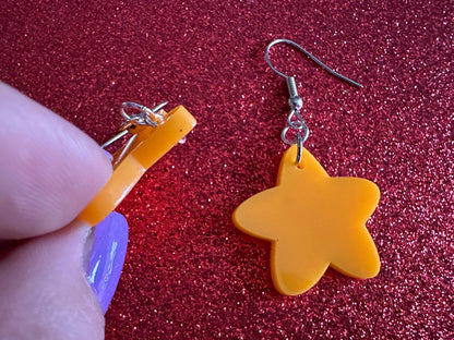5 Point Star Earrings: Laser Cut Acrylic Stars, Night Sky, Dangle Stars, Xmas, Christmas Tree Topper, Christmas Star, Gifts for Her/Him/Them