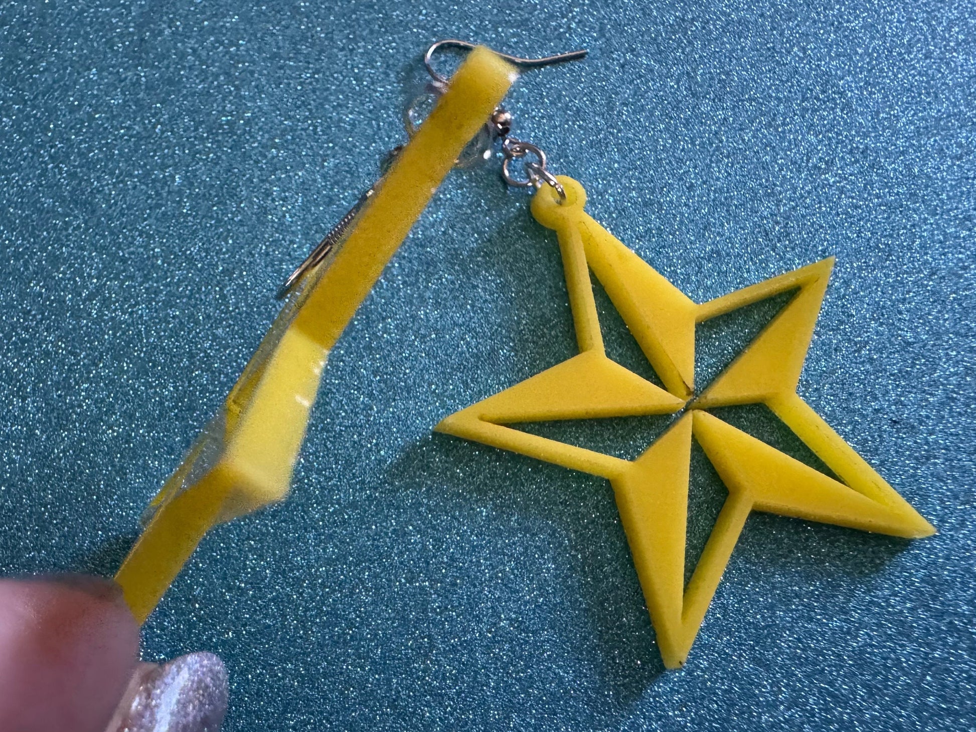 5 Point Star Earrings: Laser Cut Acrylic Stars, Night Sky, Dangle Stars, Xmas, Christmas Tree Topper, Christmas Star, Gifts for Her/Him/Them