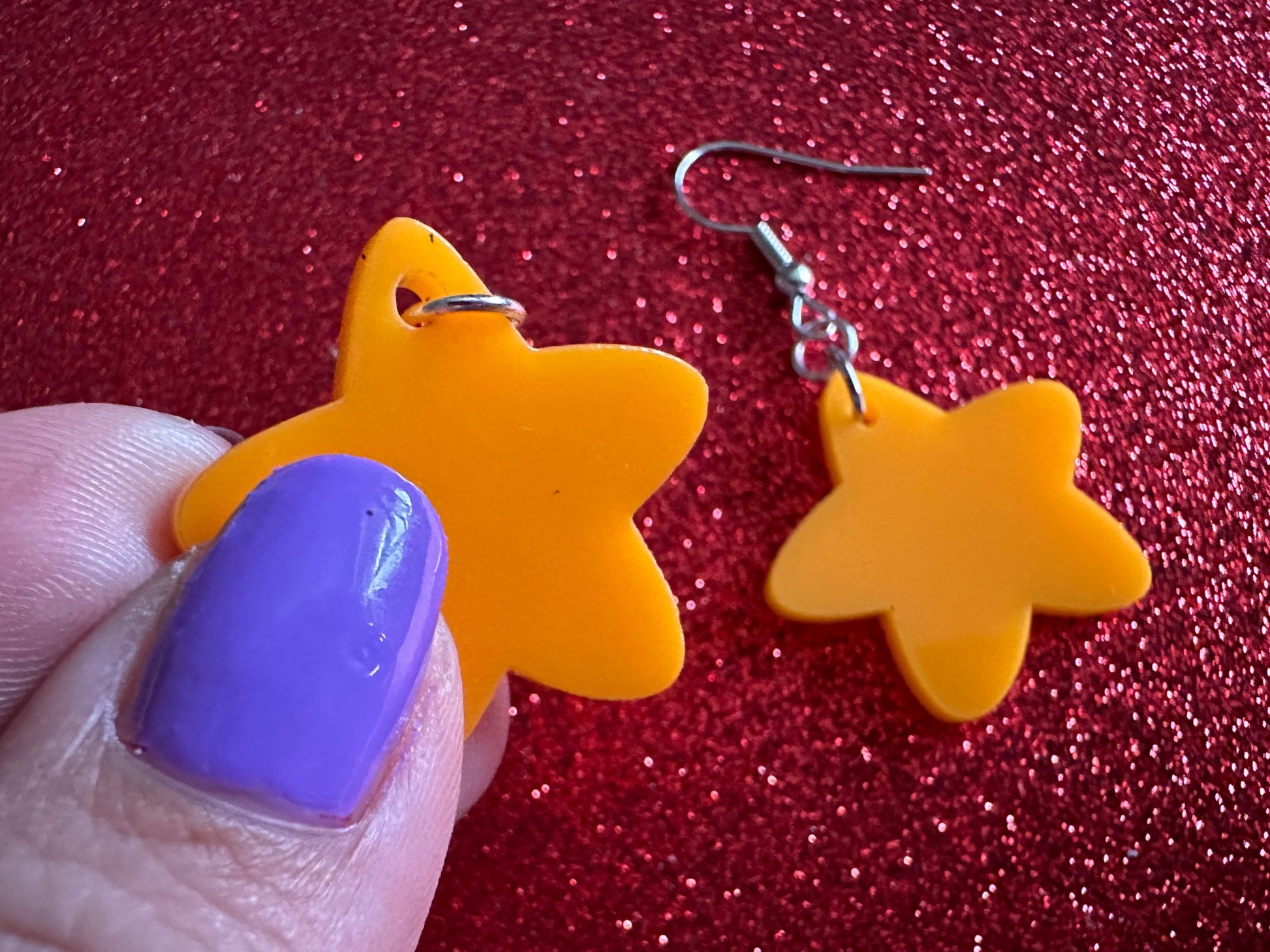 5 Point Star Earrings: Laser Cut Acrylic Stars, Night Sky, Dangle Stars, Xmas, Christmas Tree Topper, Christmas Star, Gifts for Her/Him/Them