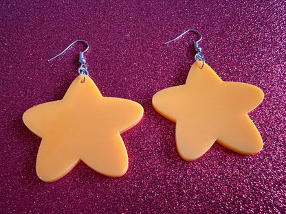 5 Point Star Earrings: Laser Cut Acrylic Stars, Night Sky, Dangle Stars, Xmas, Christmas Tree Topper, Christmas Star, Gifts for Her/Him/Them