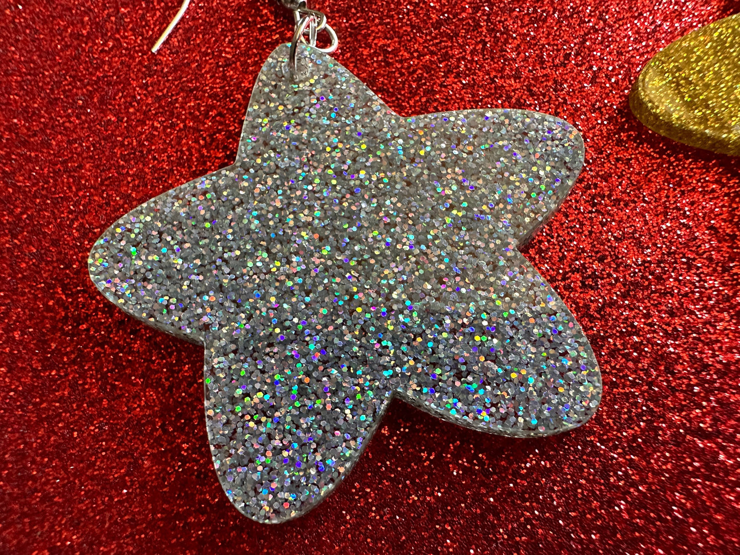 5 Point Star Earrings: Laser Cut Acrylic Stars, Night Sky, Dangle Stars, Xmas, Christmas Tree Topper, Christmas Star, Gifts for Her/Him/Them