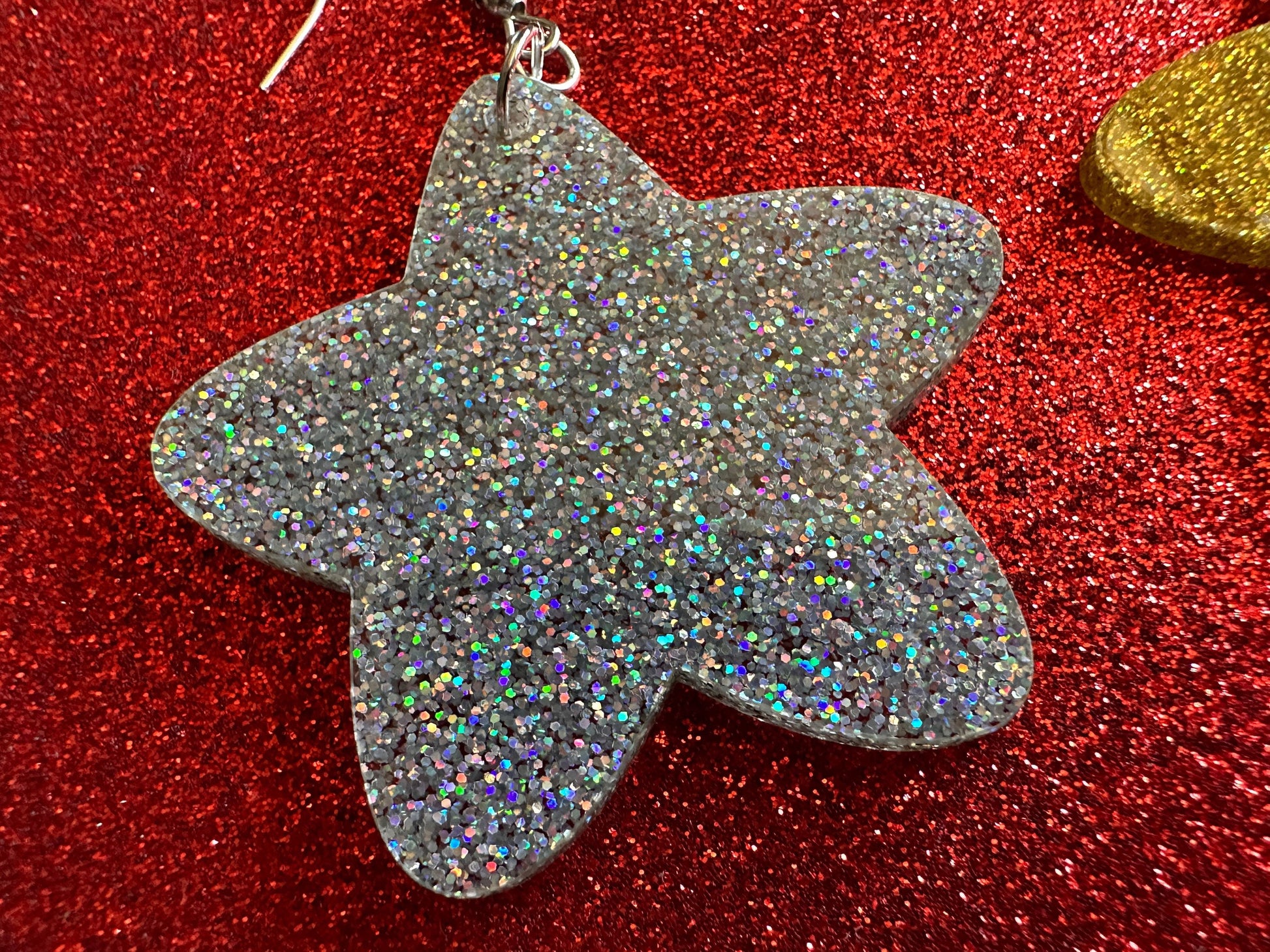 5 Point Star Earrings: Laser Cut Acrylic Stars, Night Sky, Dangle Stars, Xmas, Christmas Tree Topper, Christmas Star, Gifts for Her/Him/Them