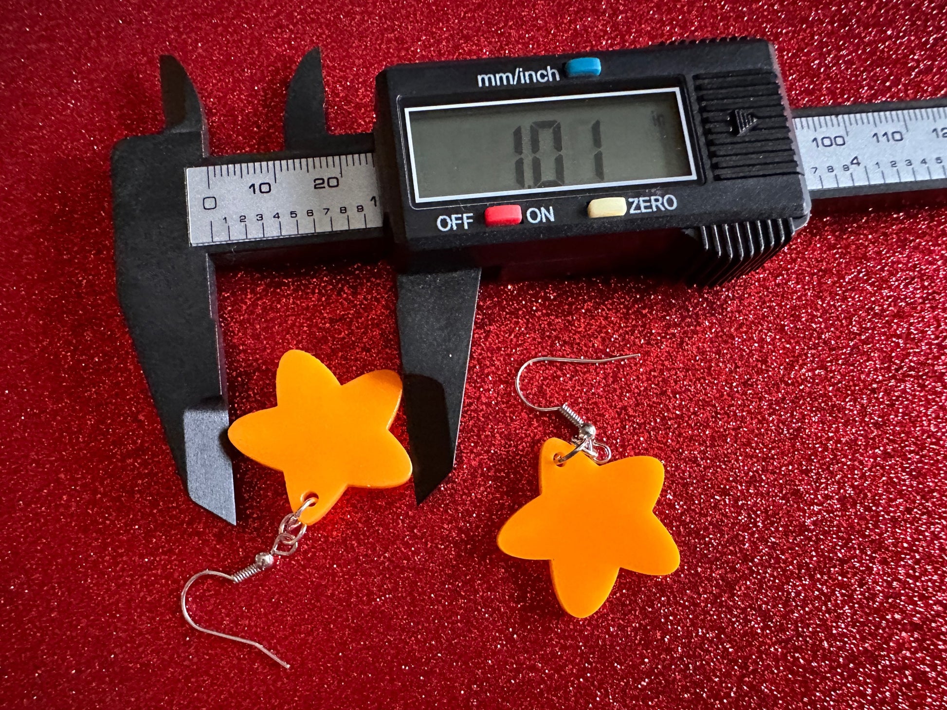 5 Point Star Earrings: Laser Cut Acrylic Stars, Night Sky, Dangle Stars, Xmas, Christmas Tree Topper, Christmas Star, Gifts for Her/Him/Them