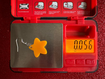 5 Point Star Earrings: Laser Cut Acrylic Stars, Night Sky, Dangle Stars, Xmas, Christmas Tree Topper, Christmas Star, Gifts for Her/Him/Them