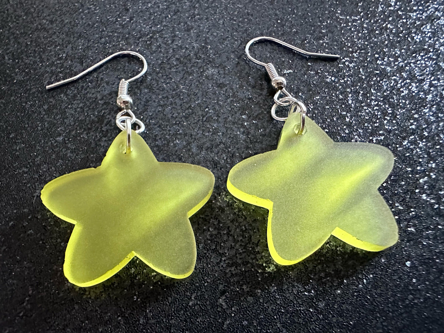 5 Point Star Earrings: Laser Cut Acrylic Stars, Night Sky, Dangle Stars, Xmas, Christmas Tree Topper, Christmas Star, Gifts for Her/Him/Them