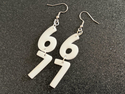 6 7 Meme Number Earrings: Laser Cut Numbers, six Seven, Math Teacher Gift, Anniversary, Novelry, Mainstream, Best Gifts for Her/Him/Them