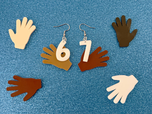 6 7 Meme Number Earrings: Laser Cut Numbers, six Seven, Math Teacher Gift, Anniversary, Novelry, Mainstream, Best Gifts for Her/Him/Them