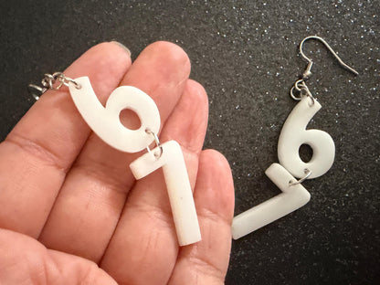 6 7 Meme Number Earrings: Laser Cut Numbers, six Seven, Math Teacher Gift, Anniversary, Novelry, Mainstream, Best Gifts for Her/Him/Them