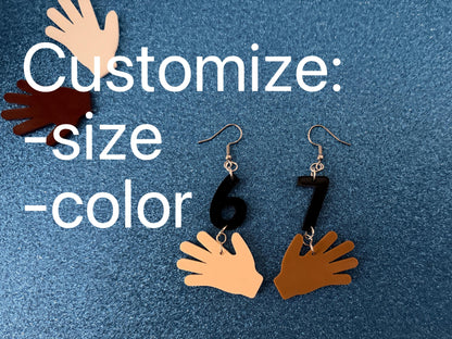 6 7 Meme Number Earrings: Laser Cut Numbers, six Seven, Math Teacher Gift, Anniversary, Novelry, Mainstream, Best Gifts for Her/Him/Them