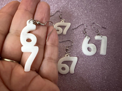 6 7 Meme Number Earrings: Laser Cut Numbers, six Seven, Math Teacher Gift, Anniversary, Novelry, Mainstream, Best Gifts for Her/Him/Them
