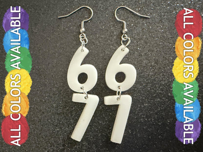 6 7 Meme Number Earrings: Laser Cut Numbers, six Seven, Math Teacher Gift, Anniversary, Novelry, Mainstream, Best Gifts for Her/Him/Them