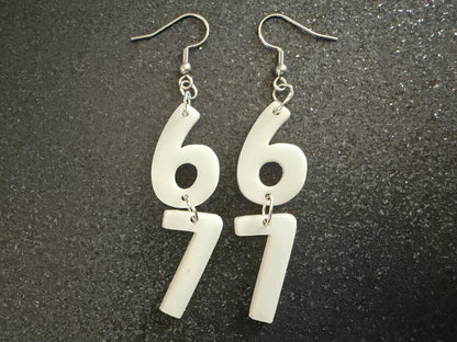 6 7 Meme Number Earrings: Laser Cut Numbers, six Seven, Math Teacher Gift, Anniversary, Novelry, Mainstream, Best Gifts for Her/Him/Them