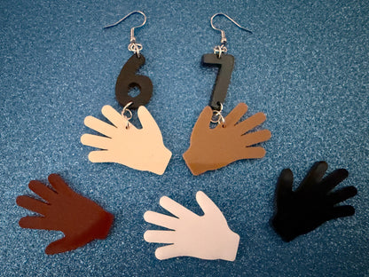 6 7 Meme Number Earrings: Laser Cut Numbers, six Seven, Math Teacher Gift, Anniversary, Novelry, Mainstream, Best Gifts for Her/Him/Them