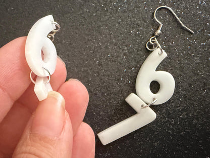 6 7 Meme Number Earrings: Laser Cut Numbers, six Seven, Math Teacher Gift, Anniversary, Novelry, Mainstream, Best Gifts for Her/Him/Them