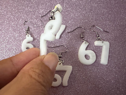 6 7 Meme Number Earrings: Laser Cut Numbers, six Seven, Math Teacher Gift, Anniversary, Novelry, Mainstream, Best Gifts for Her/Him/Them