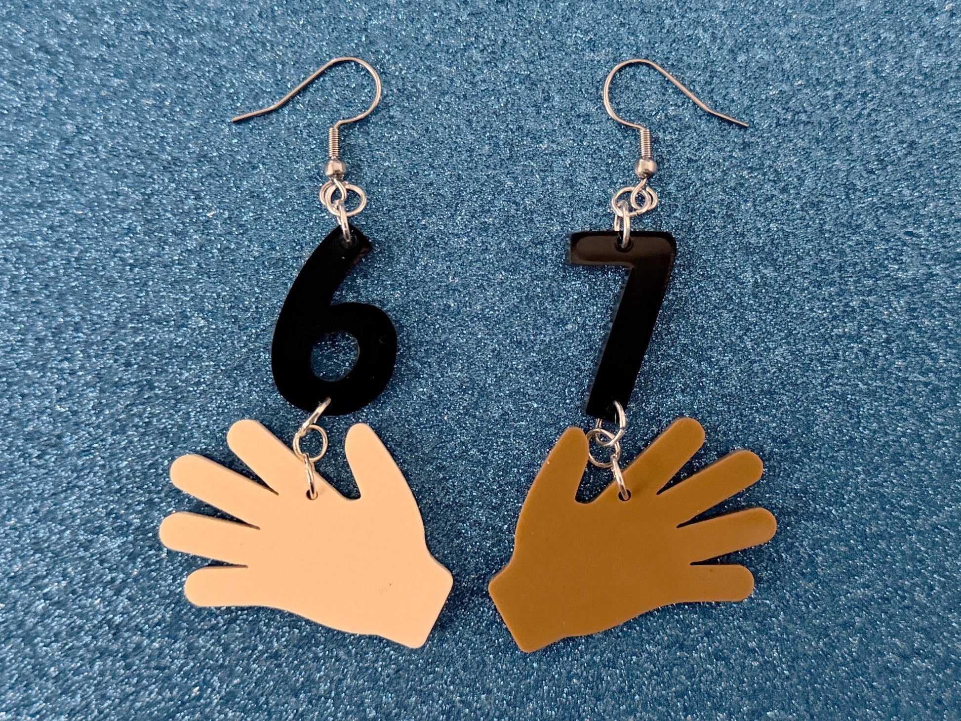 6 7 Meme Number Earrings: Laser Cut Numbers, six Seven, Math Teacher Gift, Anniversary, Novelry, Mainstream, Best Gifts for Her/Him/Them