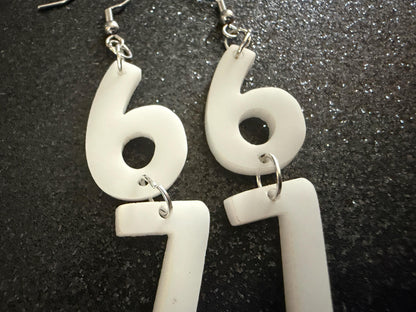6 7 Meme Number Earrings: Laser Cut Numbers, six Seven, Math Teacher Gift, Anniversary, Novelry, Mainstream, Best Gifts for Her/Him/Them