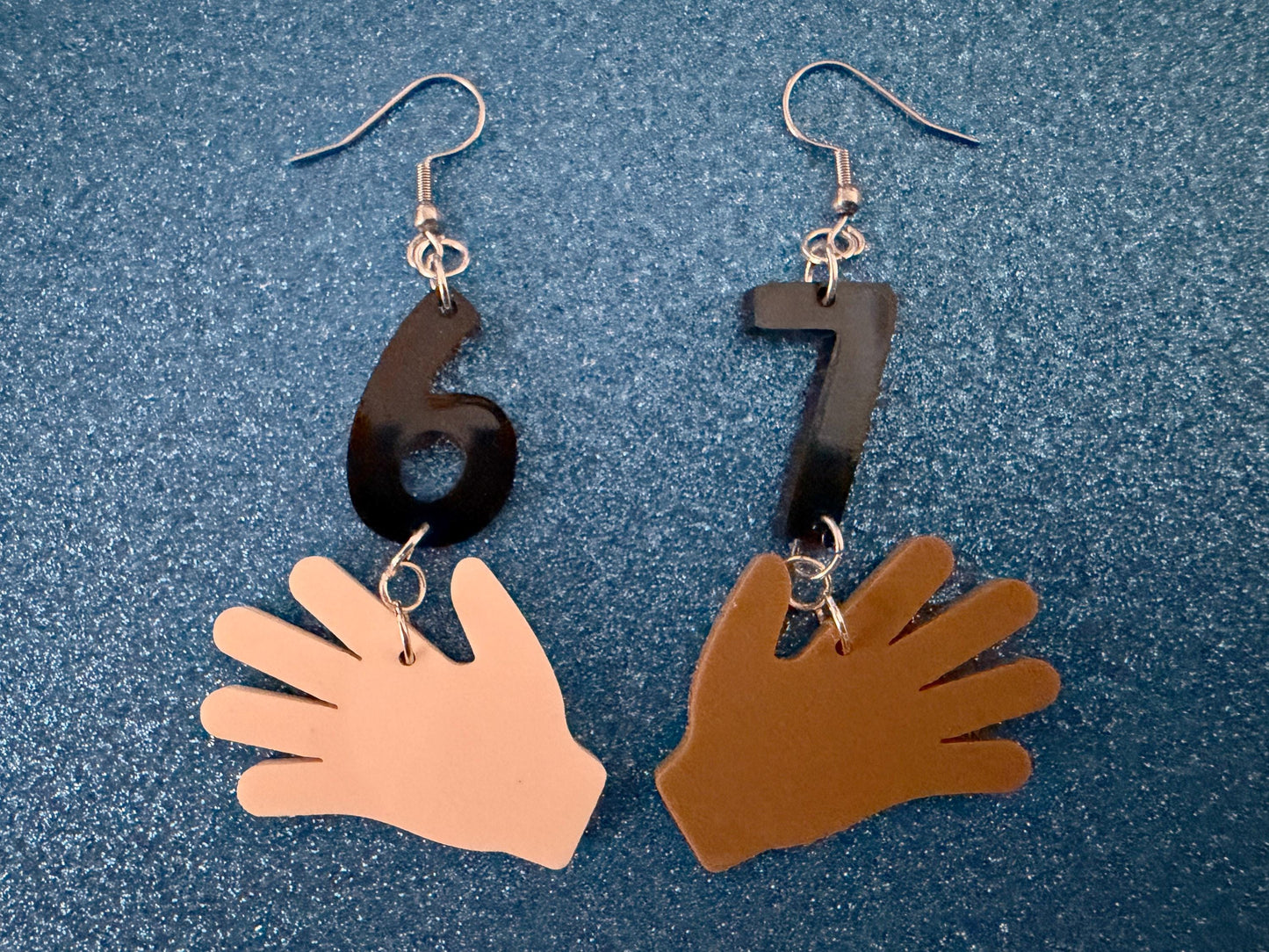 6 7 Meme Number Earrings: Laser Cut Numbers, six Seven, Math Teacher Gift, Anniversary, Novelry, Mainstream, Best Gifts for Her/Him/Them