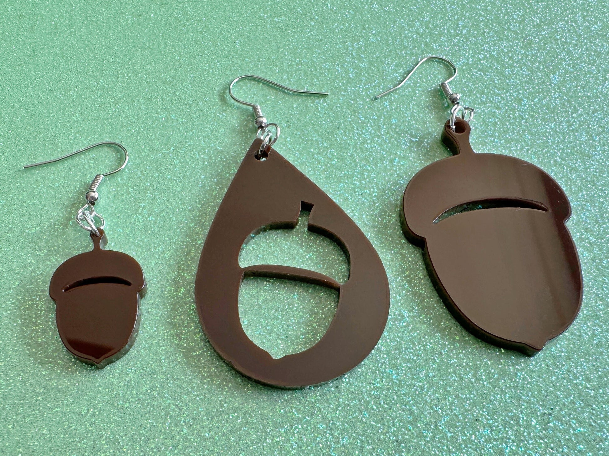 Acorn Earrings: Dark Brown Laser Cut Acrylic Acorns, Forest, Fall, Autumn, Nuts, Nature, Gifts for Her/Him/Them