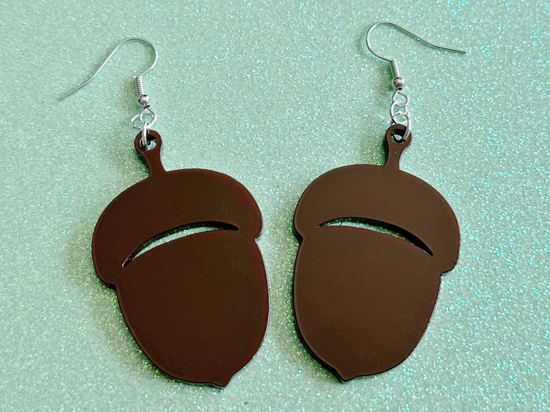 Acorn Earrings: Dark Brown Laser Cut Acrylic Acorns, Forest, Fall, Autumn, Nuts, Nature, Gifts for Her/Him/Them