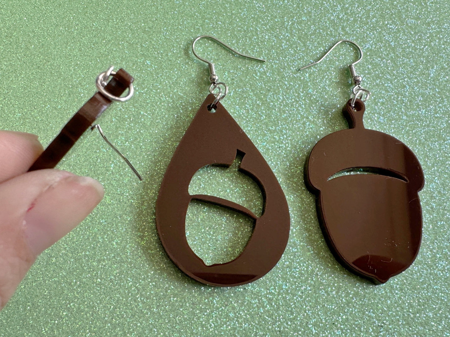 Acorn Earrings: Dark Brown Laser Cut Acrylic Acorns, Forest, Fall, Autumn, Nuts, Nature, Gifts for Her/Him/Them