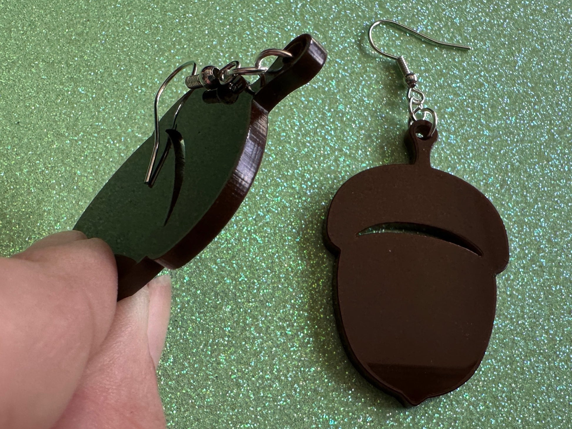 Acorn Earrings: Dark Brown Laser Cut Acrylic Acorns, Forest, Fall, Autumn, Nuts, Nature, Gifts for Her/Him/Them
