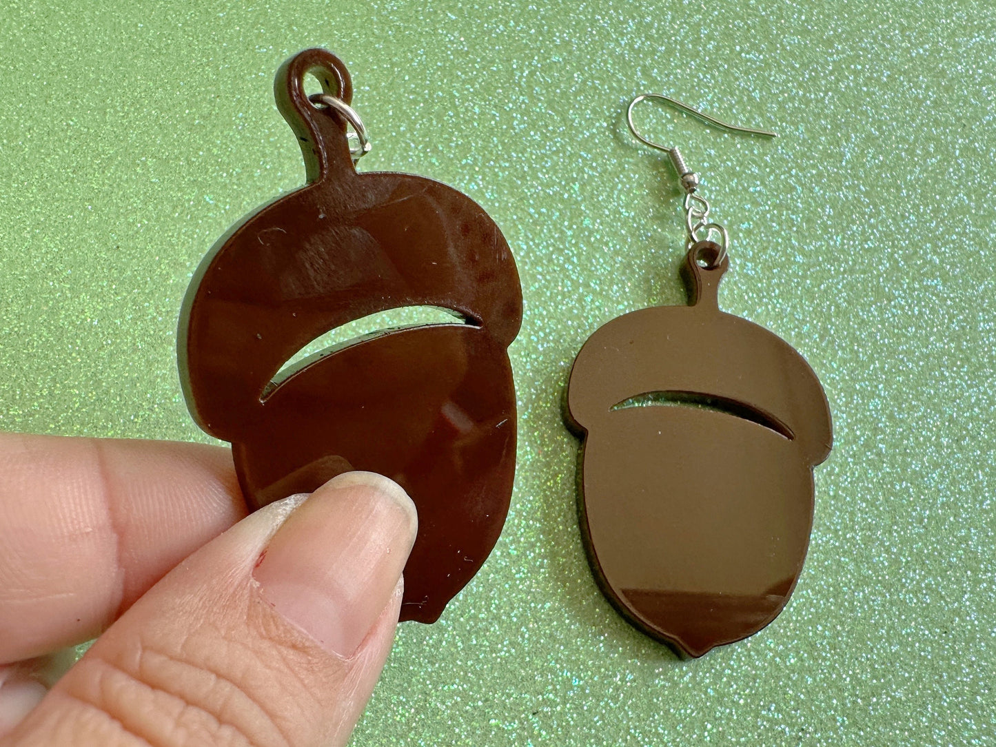 Acorn Earrings: Dark Brown Laser Cut Acrylic Acorns, Forest, Fall, Autumn, Nuts, Nature, Gifts for Her/Him/Them