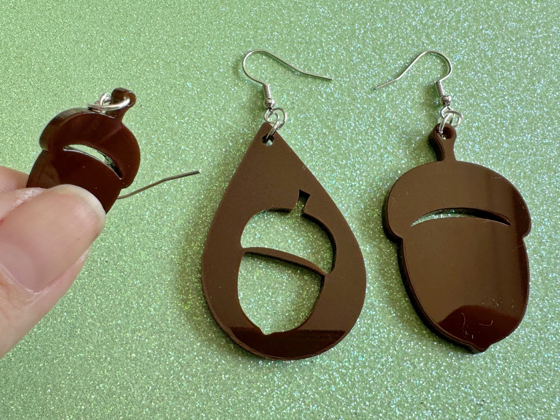Acorn Earrings: Dark Brown Laser Cut Acrylic Acorns, Forest, Fall, Autumn, Nuts, Nature, Gifts for Her/Him/Them