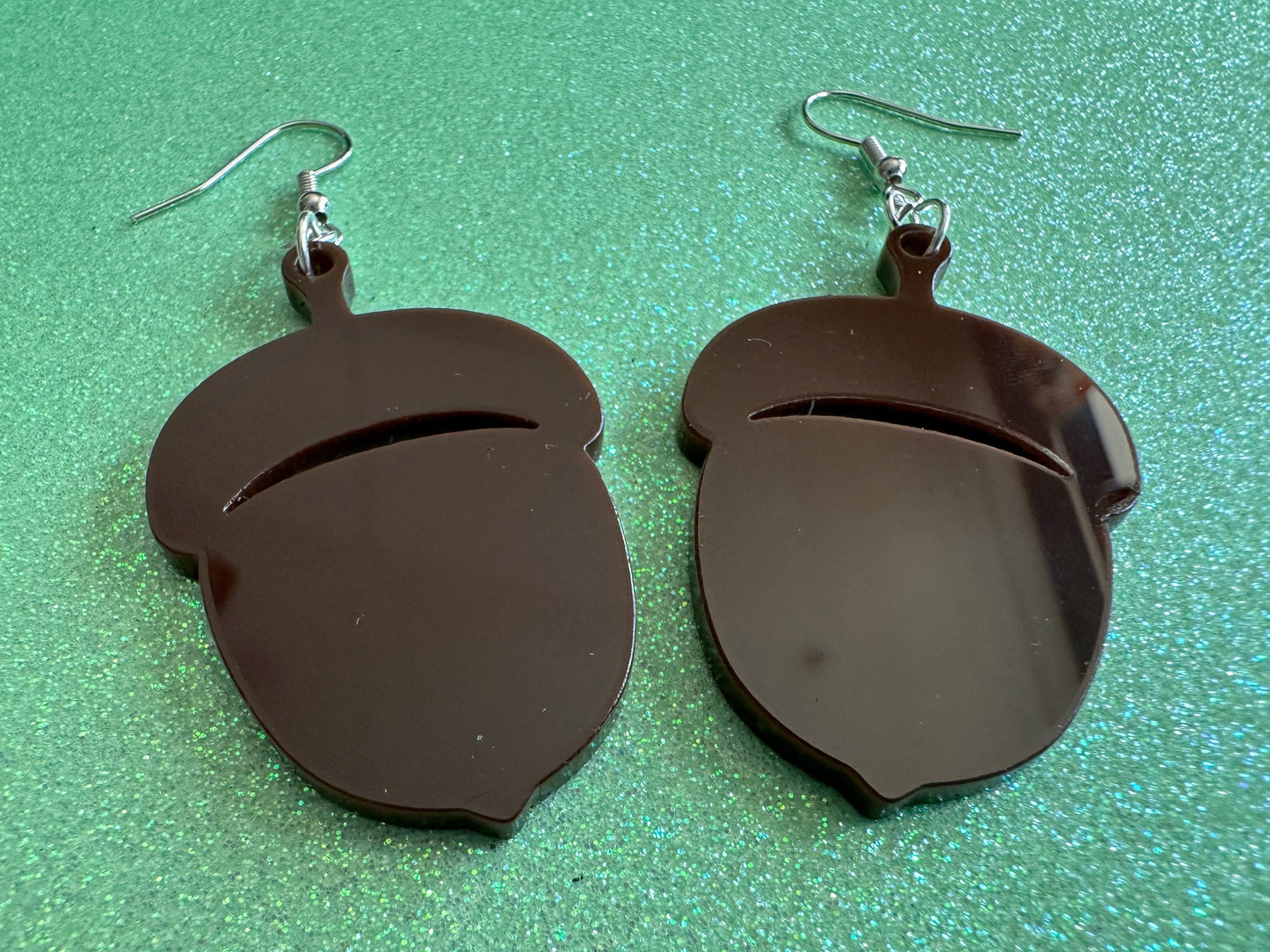 Acorn Earrings: Dark Brown Laser Cut Acrylic Acorns, Forest, Fall, Autumn, Nuts, Nature, Gifts for Her/Him/Them